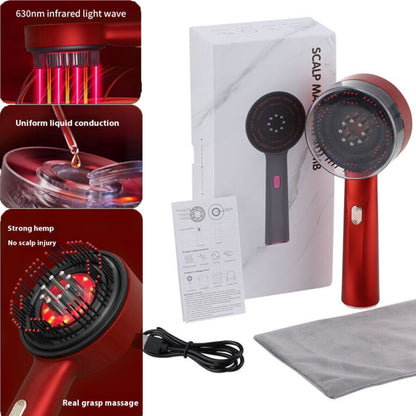 Red Light Therapy Hair Oil Applicator Electric Scalp Massager Brush Massage Comb